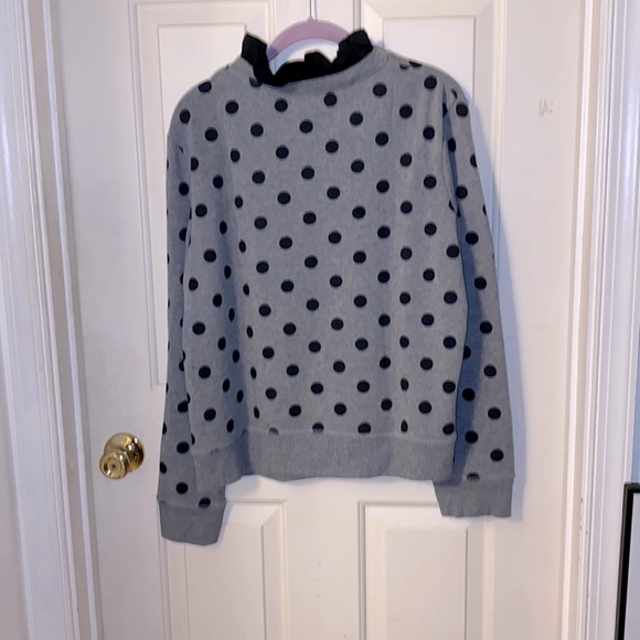 Halogen Polka Dot Ruffle Collar Sweatshirt - Picture 3 of 6